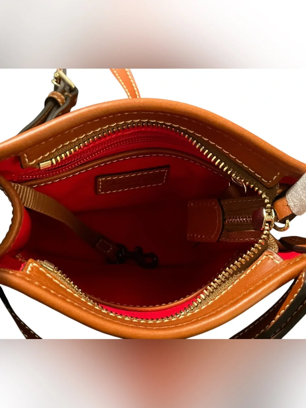 Dooney & Bourke Black Pebble Grain Leather Letter Carrier Crossbody Bag